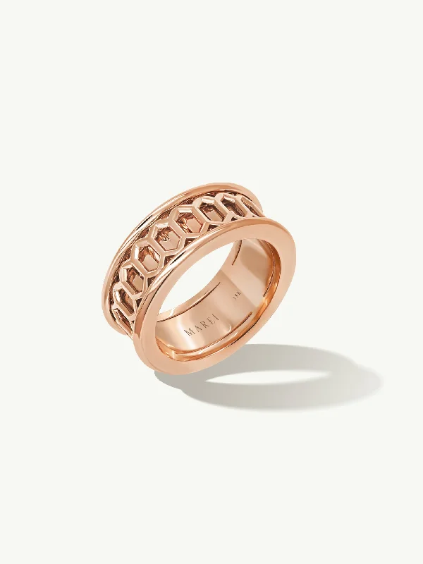 Engagement rings with leaf-inspired emerald designs -Amanti Infinity Spinning Ring In 18K Rose Gold