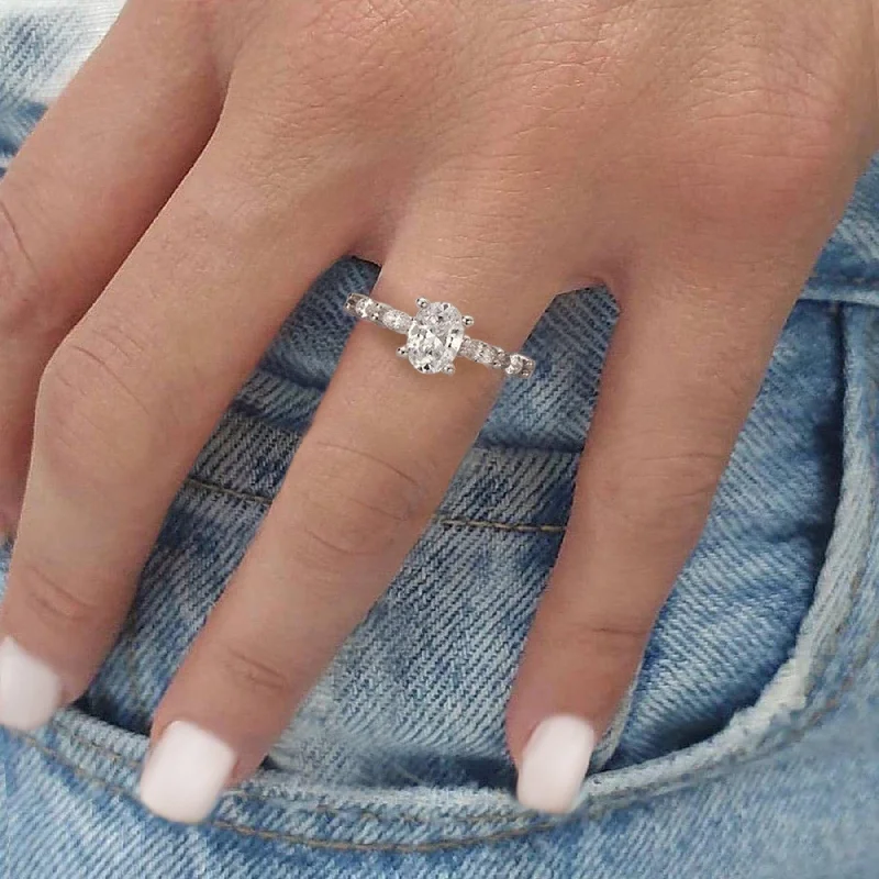 Engagement rings with channel-set tiger eye bands -"The Helena" Classic Semi-Mount Diamond Ring