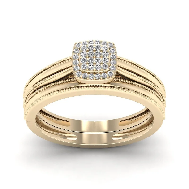 Engagement rings with sleek rose gold twists -De Couer 1/10ct TDW Diamond Promise Ring