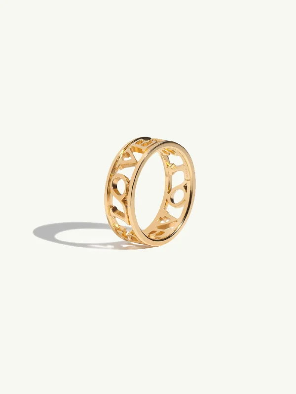 Engagement rings with sleek rose gold twists -Love Is Love Ring in 18K Yellow Gold