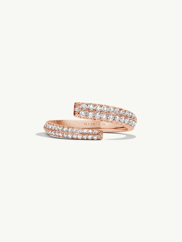 Engagement rings with vine-inspired topaz bands -Pythia Serpentine Coil Ring With Pavé-Set Brilliant White Diamonds In 18K Rose Gold