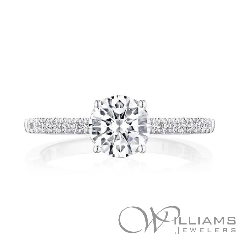 Engagement rings with twisted bands and diamonds -Tacori Coastal Crescent 14 Karat Diamond Engagement Ring