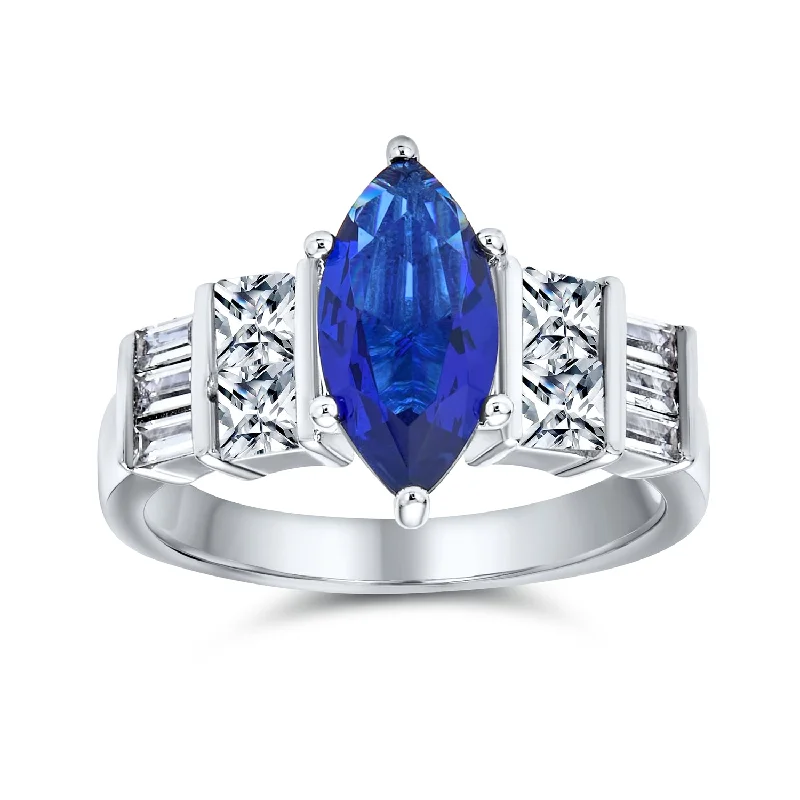 Engagement rings with floral halo of topaz -Vintage Art Deco Halo Blue Simulated Sapphire Engagement Ring Sterling Silver