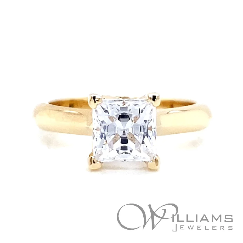 White gold engagement rings with radiant opal stones -Williams Elevation 14 Karat Diamond Engagement Ring