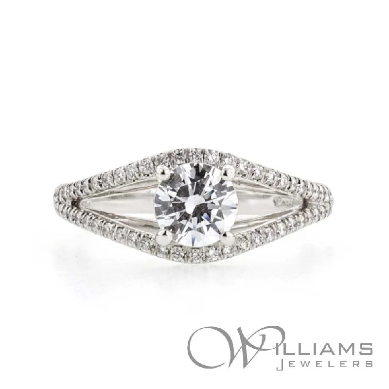 Engagement rings with hidden aquamarine stone accents -Williams Signature 14 Karat Diamond Engagement Ring