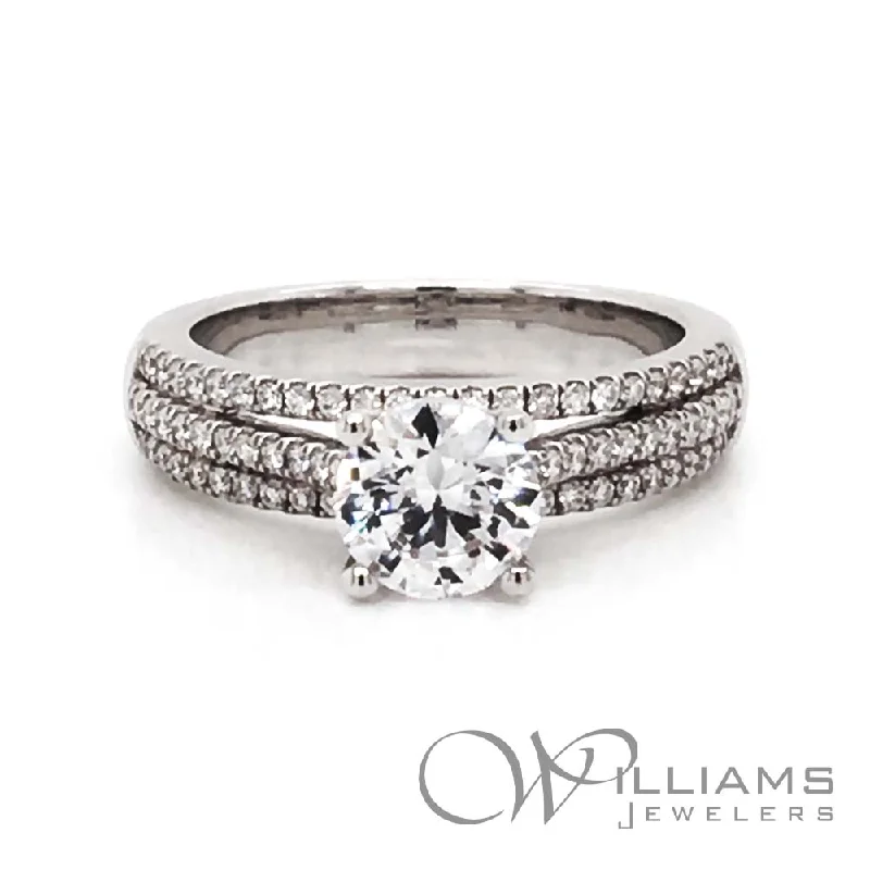 Engagement rings with modern black onyx center -Williams Signature 14 Karat Diamond Engagement Ring