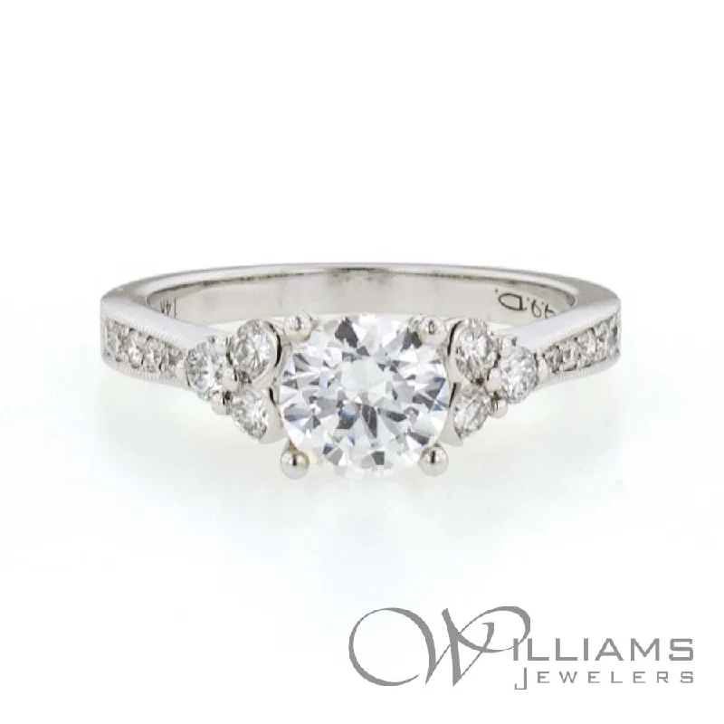 Engagement rings with trillion-cut peridot accents -Williams Signature 14 Karat Diamond Engagement Ring