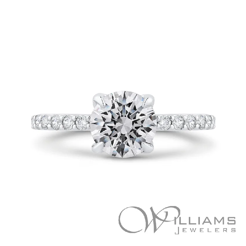 Engagement rings with classic pave garnet bands -Williams Signature 14 Karat Diamond Engagement Ring