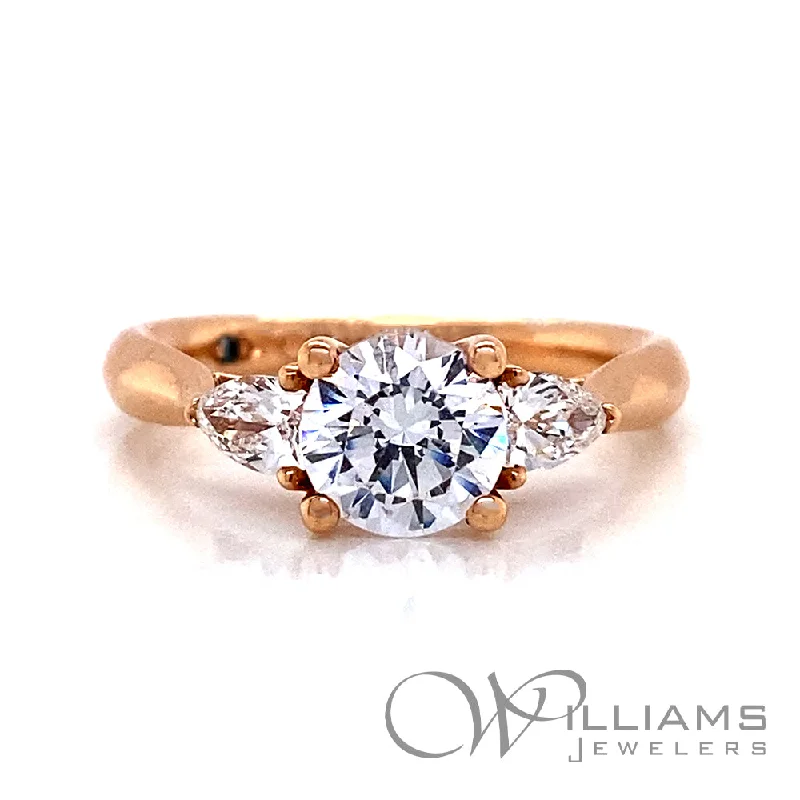 Engagement rings with minimalist moonstone center gems -Williams Signature 14 Karat Diamond Engagement Ring