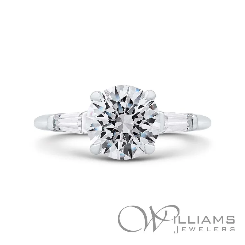 Engagement rings with floral halo of topaz -Williams Signature 14 Karat Diamond Engagement Ring