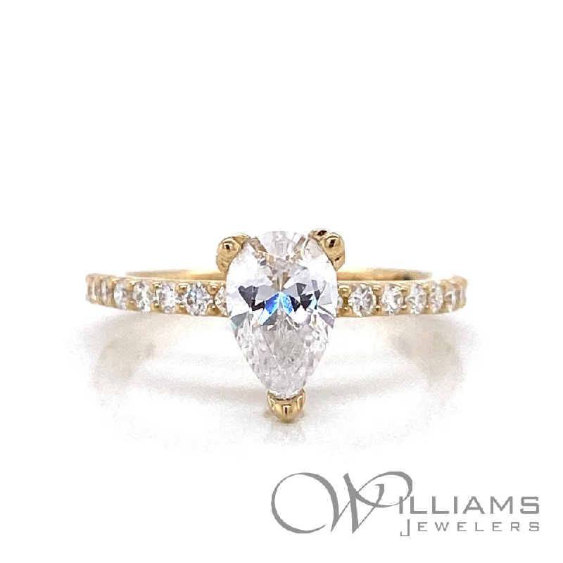 Engagement rings with yellow gold raw topaz -Williams Signature 14 Karat Diamond Engagement Ring