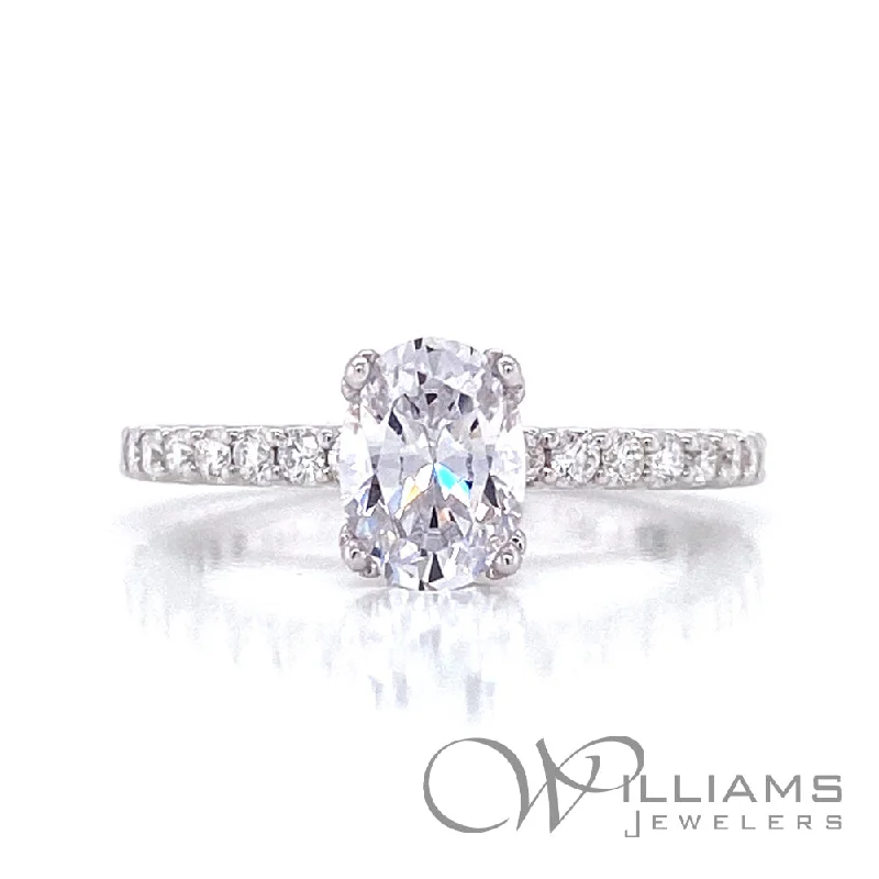 Engagement rings with carved moonstone band patterns -Williams Signature 14 Karat Diamond Engagement Ring