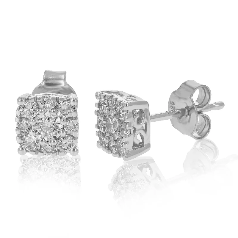 Stud Earrings for Yoga Session -1/2 cttw Round Cut Lab Grown Diamond .925 Sterling Silver Stud Earrings Prong Set