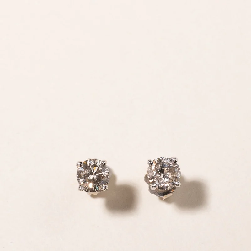 Stud Earrings for Shopping Trip -14k White Gold Diamond Stud Earrings | 1.14ctw |