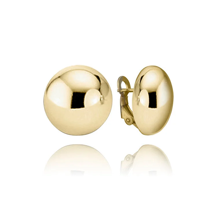 Ethnic Stud Earrings with Tribal Design -14K Yellow Gold Button Stud Earrings