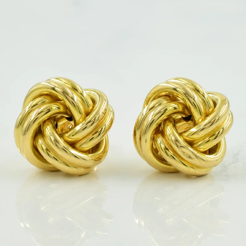 Stud Earrings for Casual Outfit -14k Yellow Gold Knot Stud Earrings