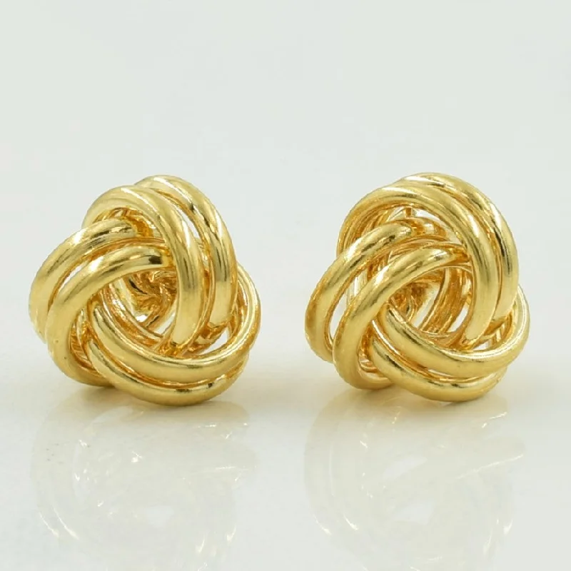 Stud Earrings for Party Look -14k Yellow Gold Knot Stud Earrings