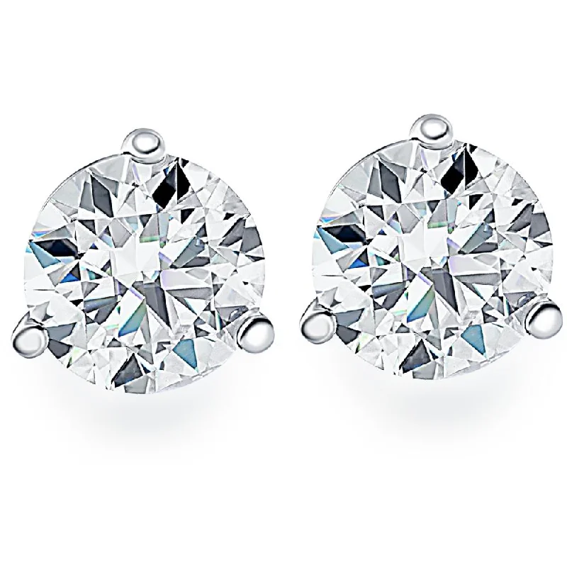 Stud Earrings for Mother's Day -.85Ct Round Brilliant Cut Natural Diamond Stud Earrings in 14K Gold Martini Setting