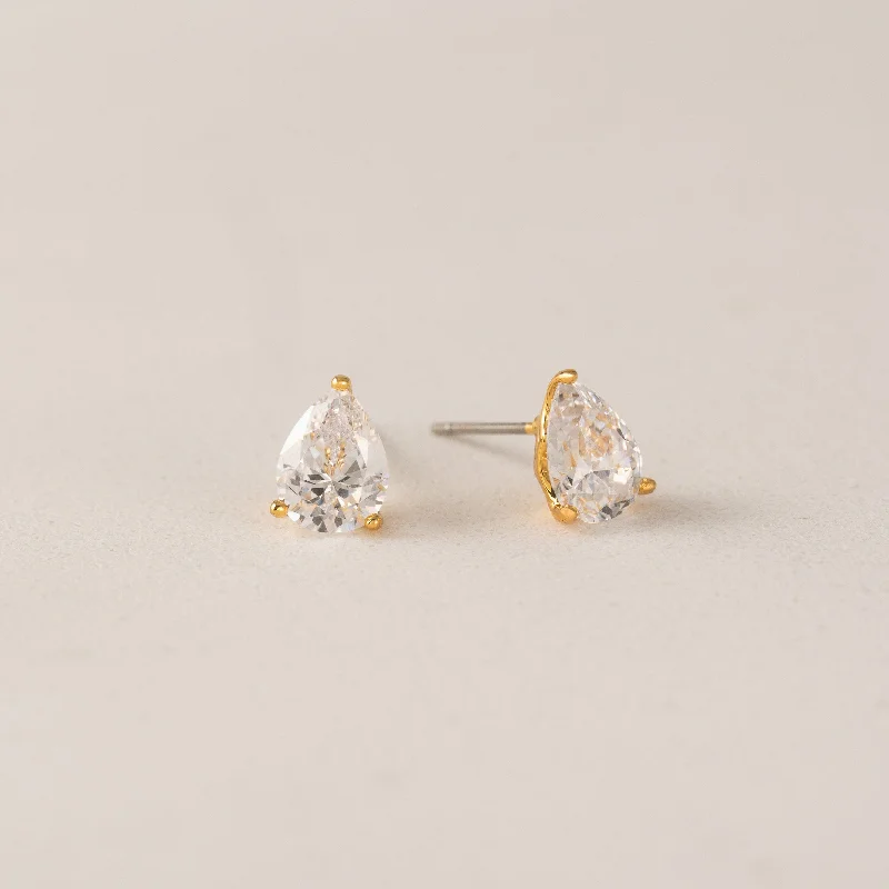 Pearl Stud Earrings for Elegance -Alpha Teardrop Stud Earrings