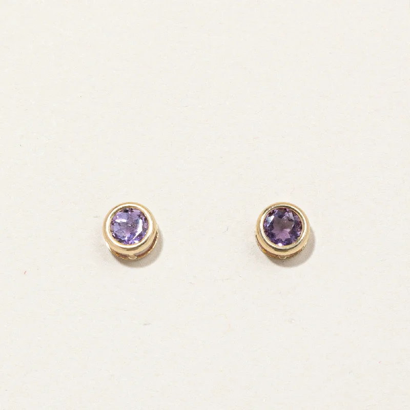 Triple Stud Earrings for Layered -Amethyst Stud Earrings | 1.00ctw |