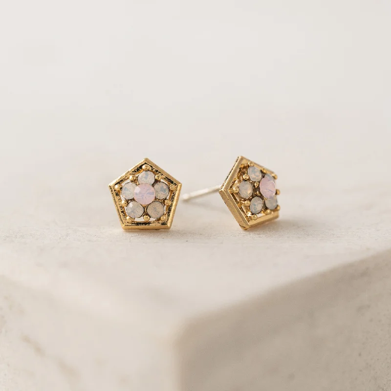 Stud Earrings for Fitness Activities -Anise Stud Earrings White Opal