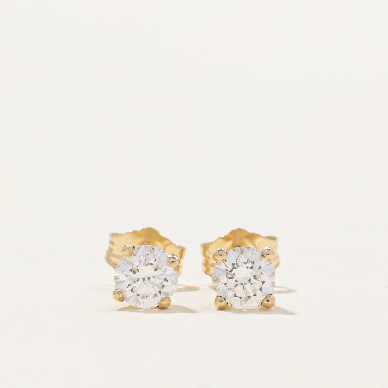 Floral Stud Earrings with Petals -'100 Ways' 14k Diamond Stud Earrings | 0.75ctw SI2 E |