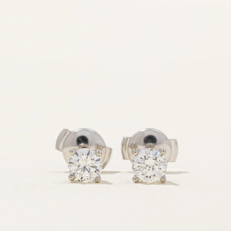 Stud Earrings with Crown Designs -'100 Ways' GIA Certified Diamond Stud Earrings  | 0.90ctw SI2/I1 D/E |