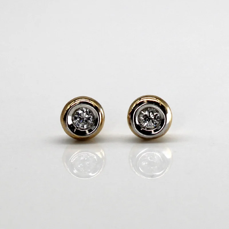 Gold Stud Earrings for Women -Bezel Set Diamond Stud Earrings | 0.28ctw |