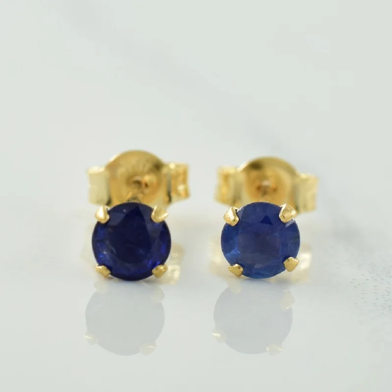 Stud Earrings for Casual Outfit -Blue Sapphire Stud Earrings | 0.25ctw |