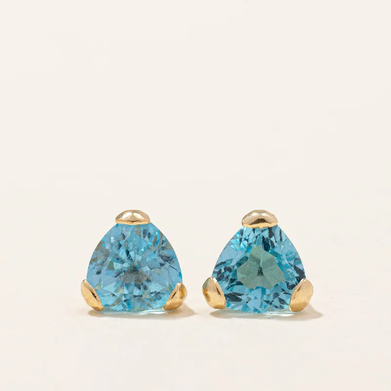 Stud Earrings for Yoga Session -Blue Topaz Stud Earrings | 1.20ctw |