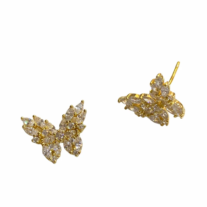 Stud Earrings with Vine Designs -Butterfly Cluster Stud Earrings