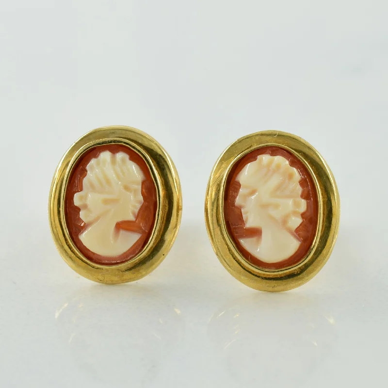 Stud Earrings for Formal Attire -Cameo Stud Earrings | 1.80ctw |