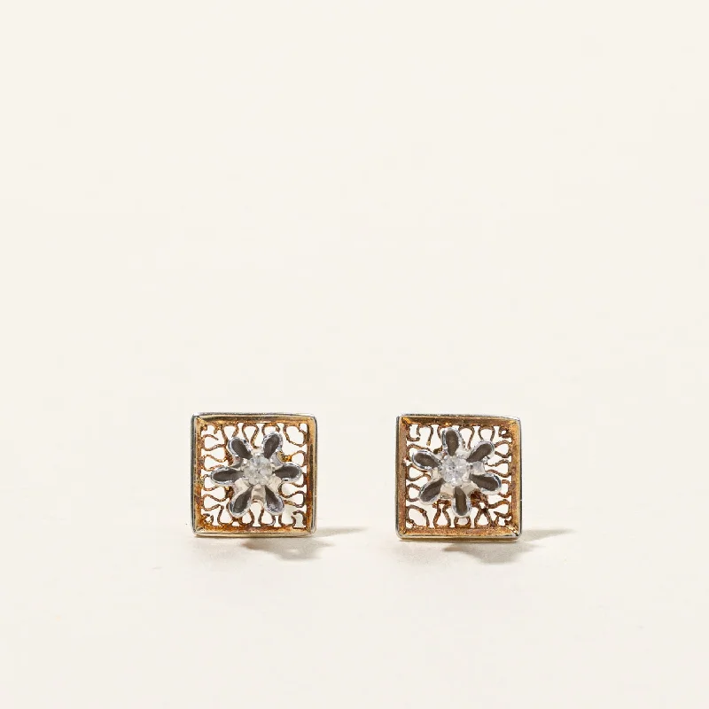 Stud Earrings for Anniversary -Claw Set Diamond Stud Earrings | 0.02ctw |