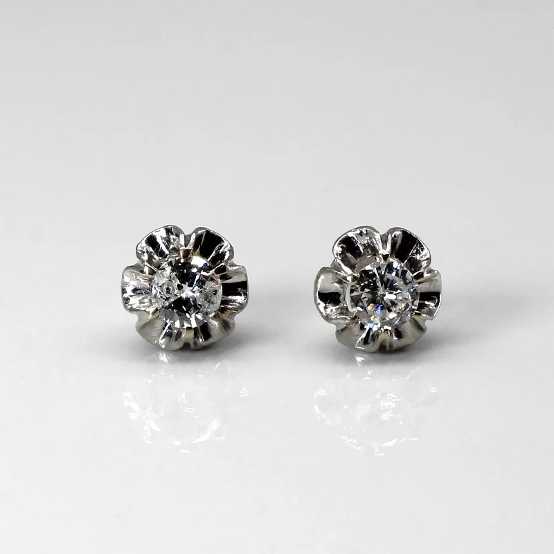 Heart Shaped Stud Earrings for Love -Claw Set Diamond Stud Earrings | 0.56ctw |