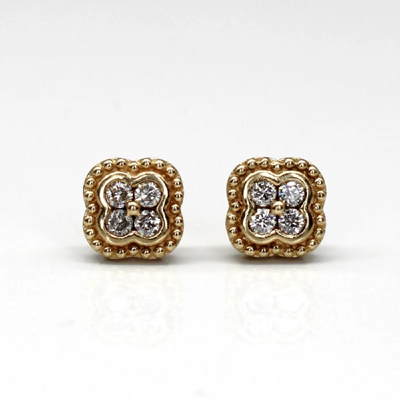 Oval Stud Earrings for Grace -Cluster Diamond Stud Earrings | 0.20ctw |