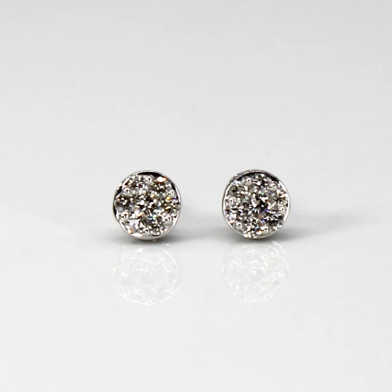 Nickel Free Stud Earrings for Safety -Cluster Diamond Stud Earrings | 0.25ctw |