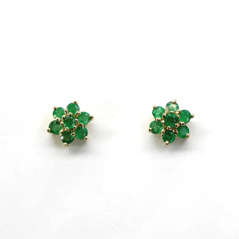 Stud Earrings with Infinity Symbols -Cluster Emerald Stud Earrings | 0.70ctw |