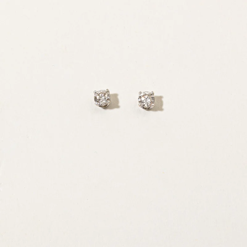 Push Back Stud Earrings for Convenience -Solitaire Diamond Stud Earrings | 0.65ctw |