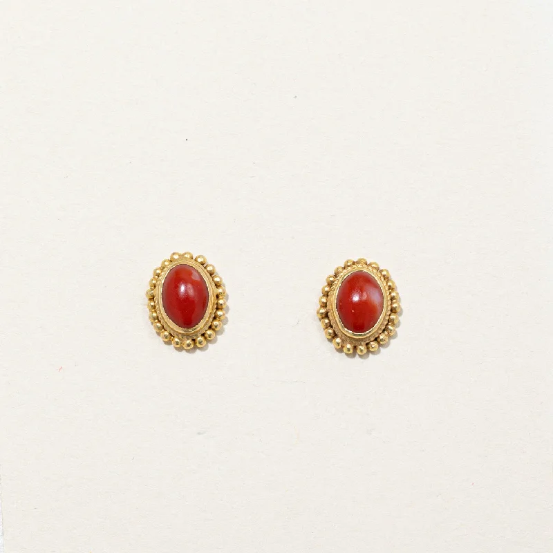 Double Stud Earrings for Impact -Coral Stud Earrings | 1.20ctw |