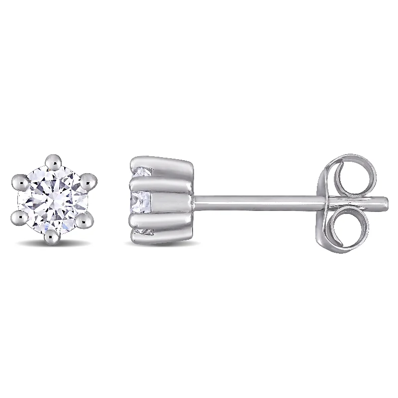 Stud Earrings for Valentine's Day -Created Forever 1/3ct TW Lab-Grown Diamond Hexagon Stud Earrings in 14k White Gold