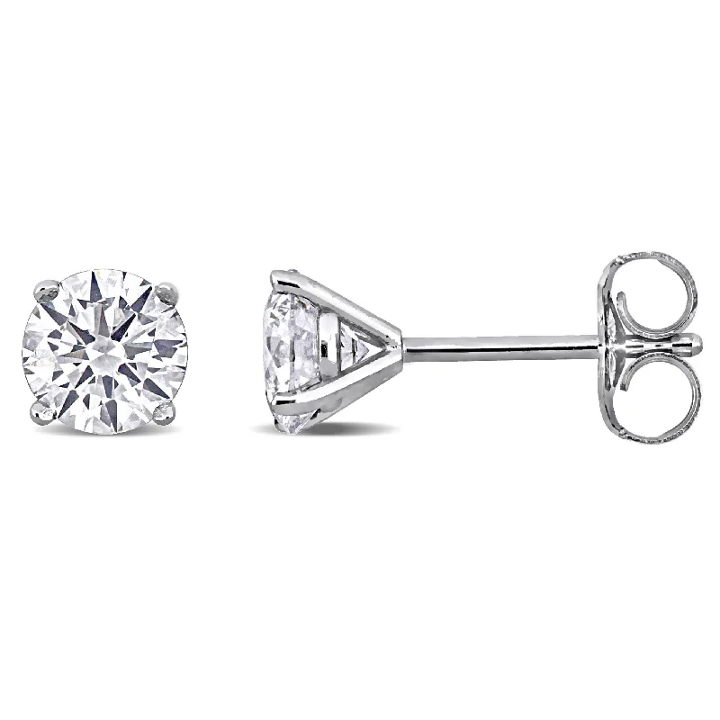 Stud Earrings for Evening Gown -Created Forever 1ct TW Lab-Grown Diamond Martini Style Solitaire Stud Earrings in 14k White Gold