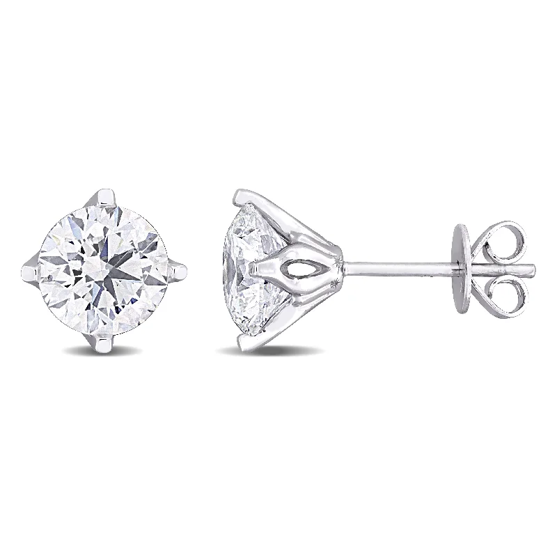 Stud Earrings for Beach Outfit -Created Forever 3ct TW Lab-Grown Diamond Solitaire Stud Earrings in 14K White Gold