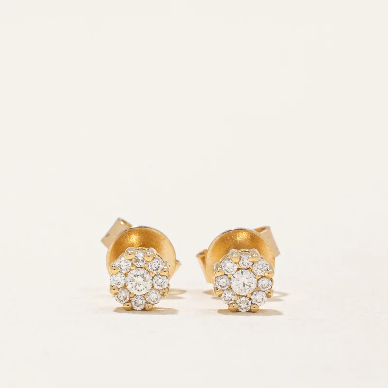 Stud Earrings for Valentine's Day -Diamond Cluster Stud Earrings | 0.13ctw |