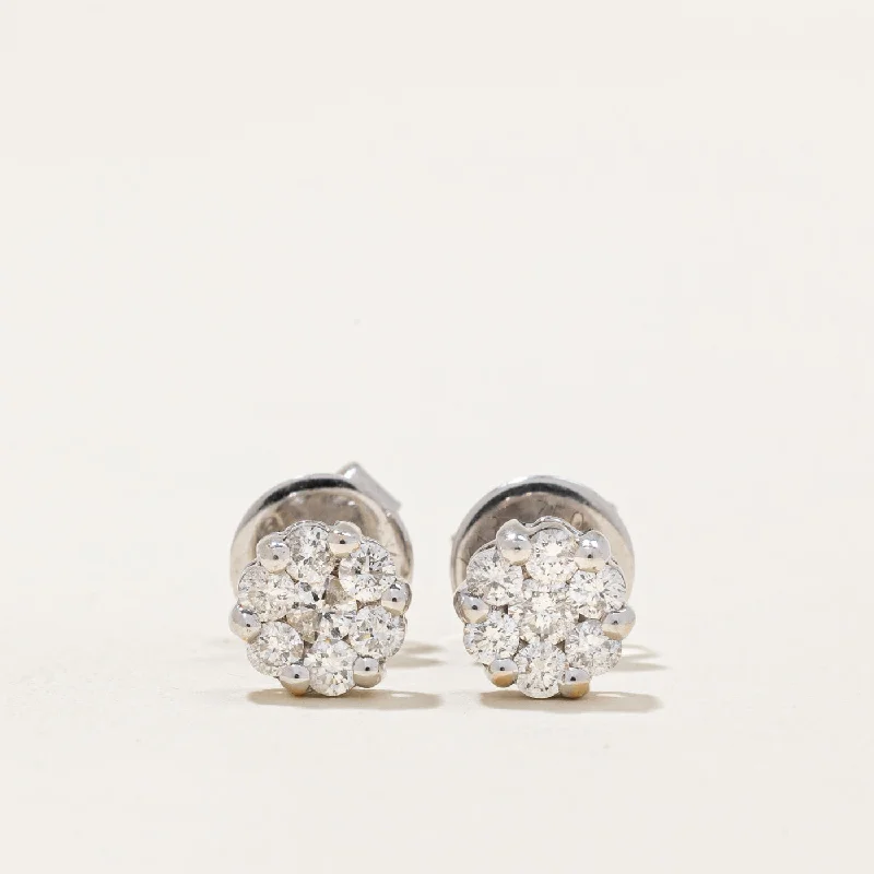 Double Stud Earrings for Impact -Diamond Cluster Stud Earrings | 0.50ctw |