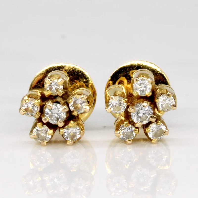 Stud Earrings for Wedding Ceremony -18k Yellow Gold Diamond Stud Earrings | 0.39ctw |