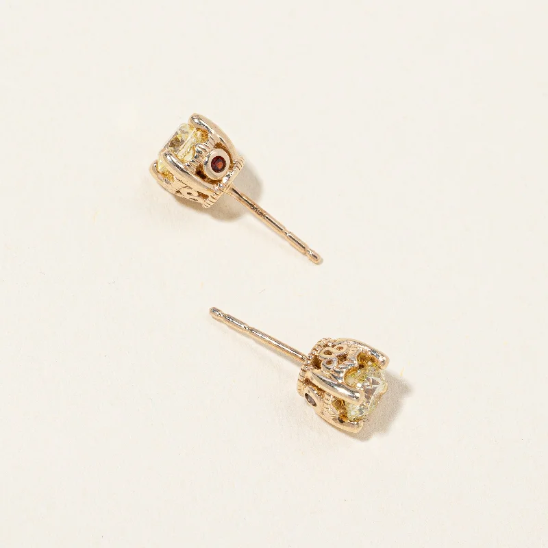 Stud Earrings for Festival Style -Diamond & Garnet Stud Earrings | 0.90ctw, 0.04ctw |