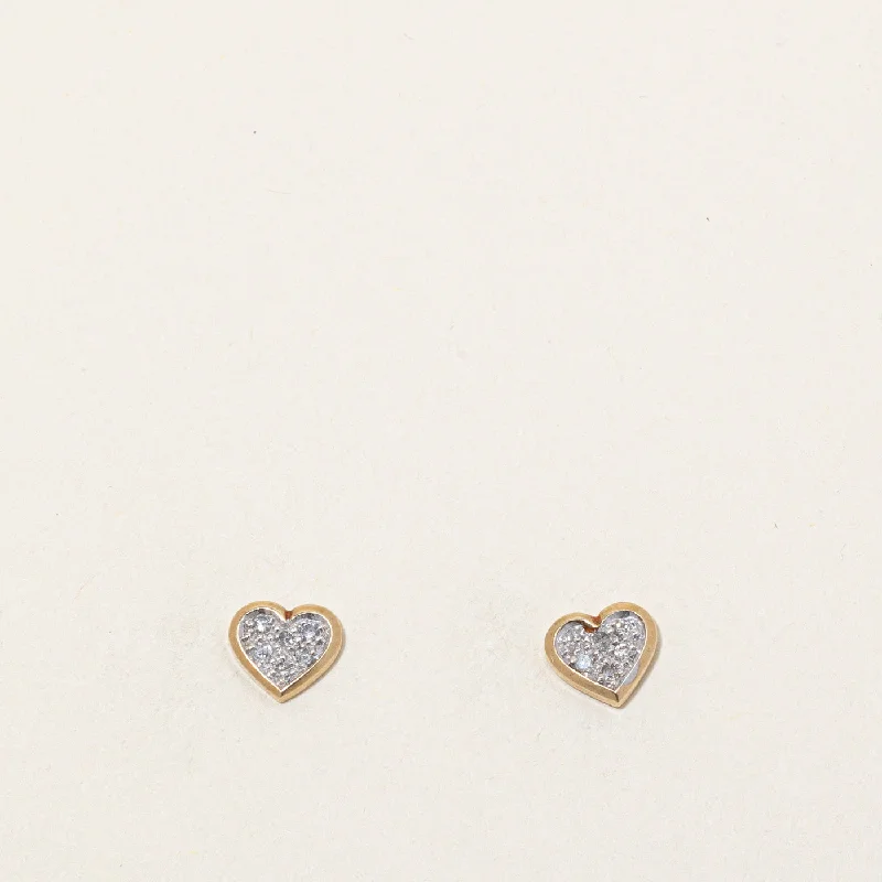 Punk Stud Earrings with Spikes -Diamond Heart Stud Earrings | 0.06ctw |