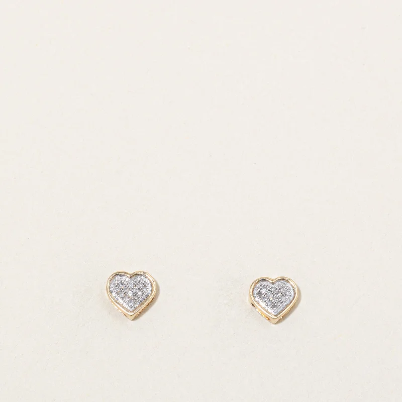 Maximalist Stud Earrings for Bling -Diamond Heart Stud Earrings | 0.06ctw |