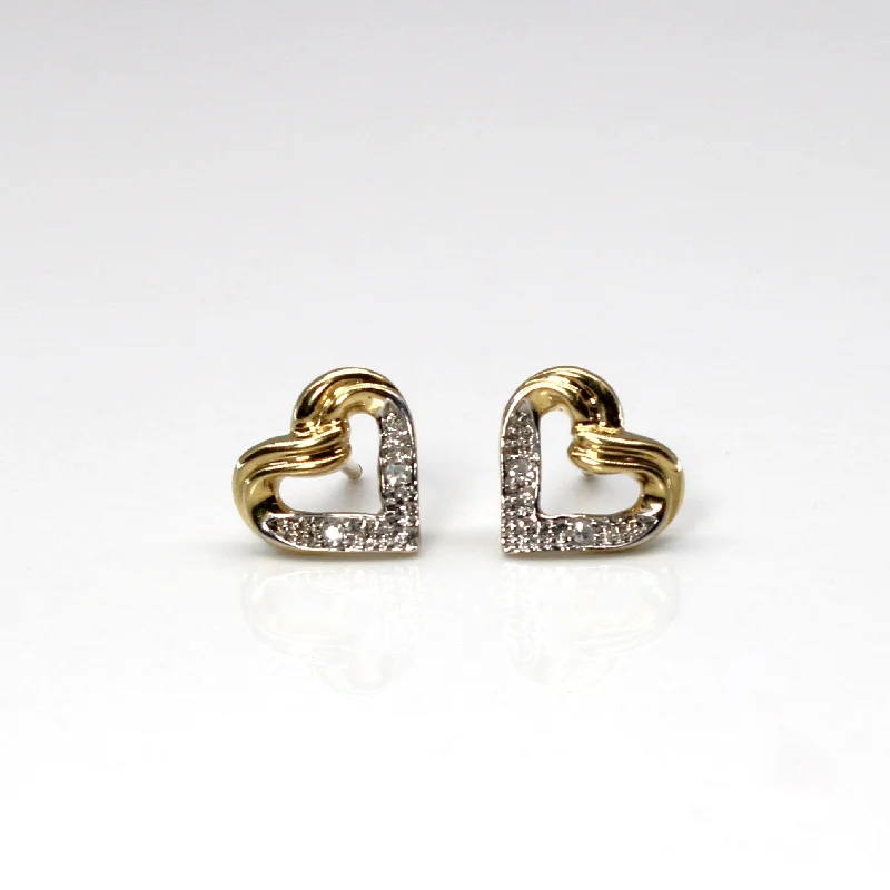 Hypoallergenic Stud Earrings for Sensitive -Diamond Heart Stud Earrings | 0.02ctw |