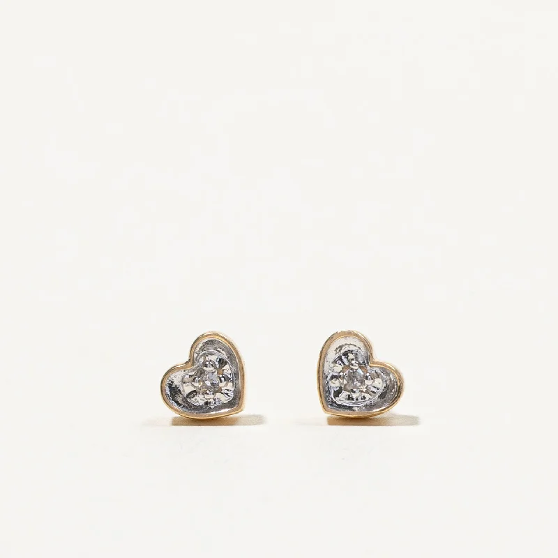 Stud Earrings for Wedding Ceremony -Diamond Heart Stud Earrings | 0.02ctw |